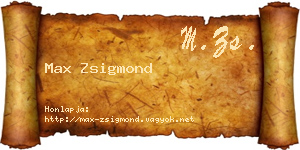 Max Zsigmond névjegykártya